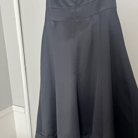 Badgley Mischka black satin bustier cocktail dress worn once size 6 - Picture 2 of 5